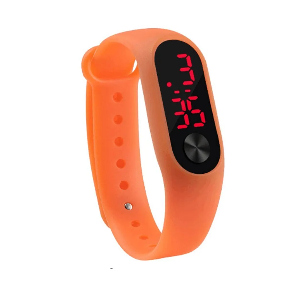 Men Women Casual Sports Bracelet Watches White LED Electronic Digital Candy Color Silicone Wrist Watch for Children Kids