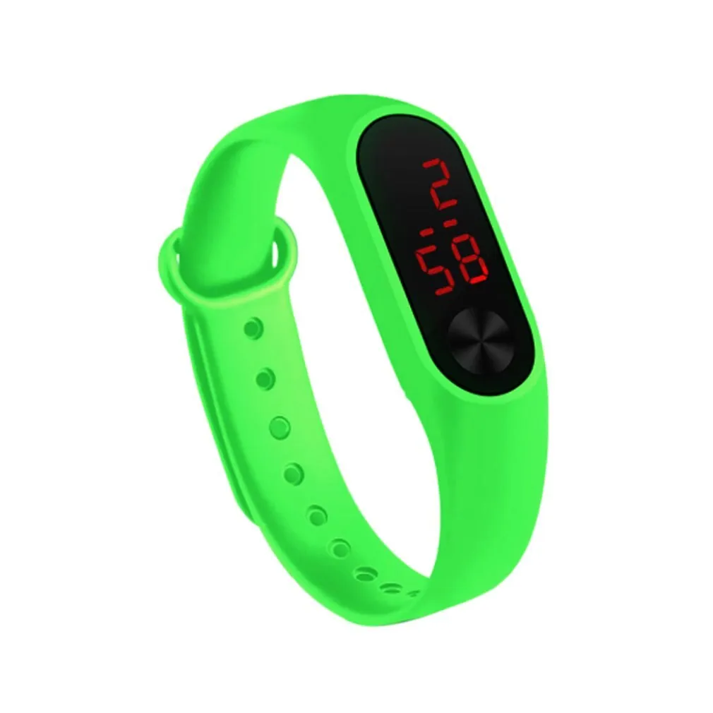 Men Women Casual Sports Bracelet Watches White LED Electronic Digital Candy Color Silicone Wrist Watch for Children Kids