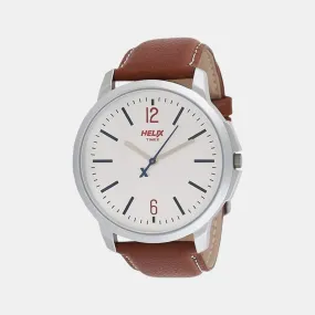 Men's Silver Analog Leather Watch TW027HG00