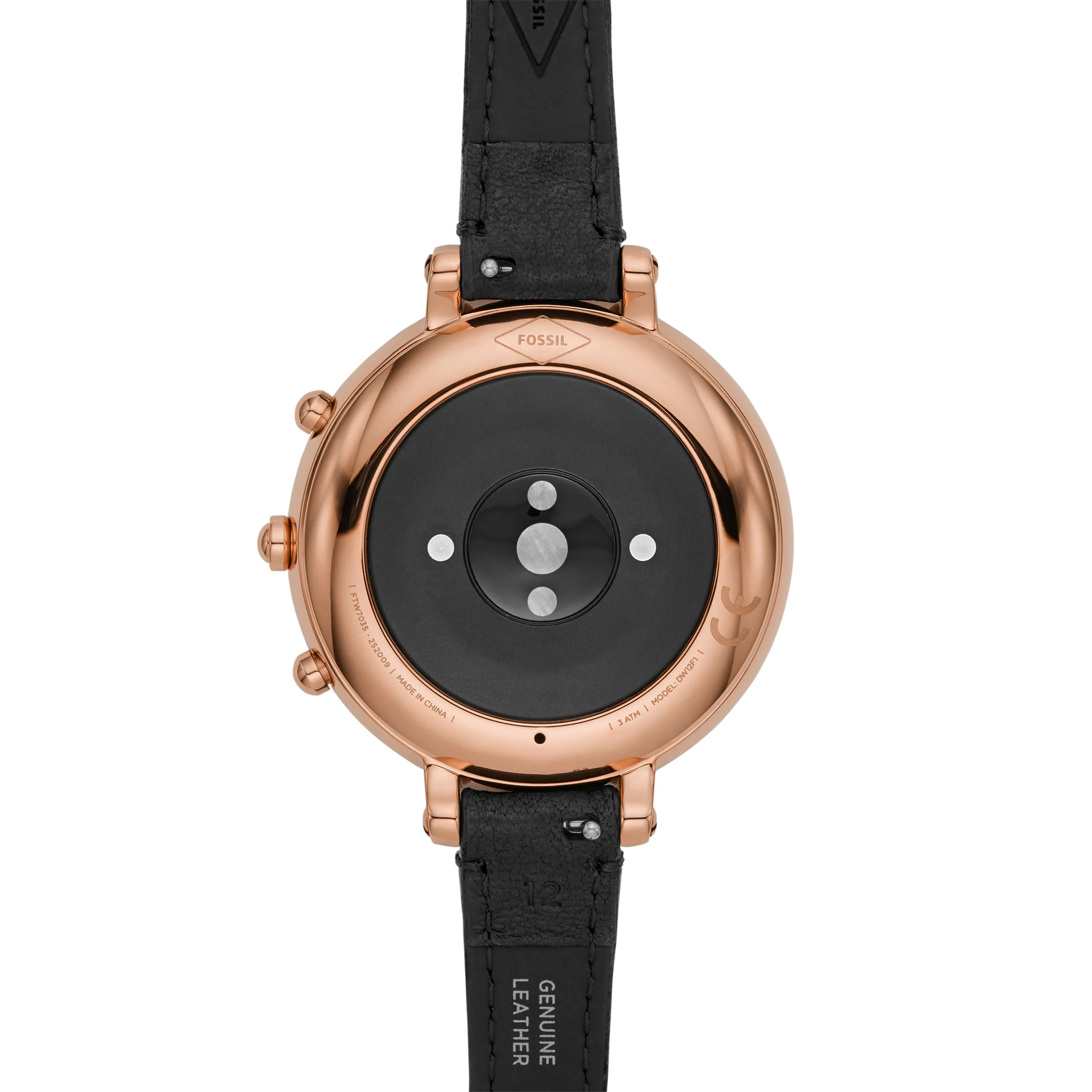 Monroe Hybrid HR Black Leather Smartwatch