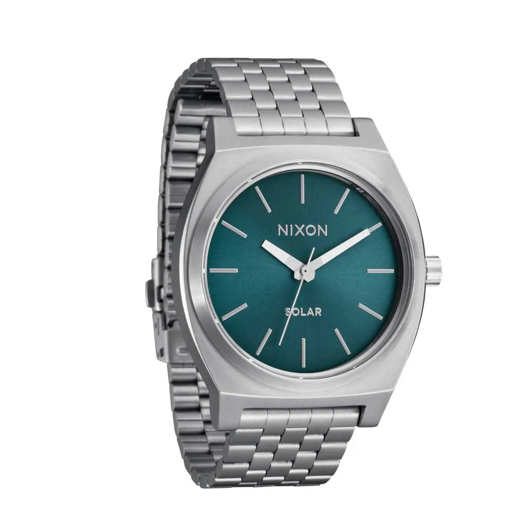 Nixon Time Teller Solar - Silver/Dusty Blue Sunray