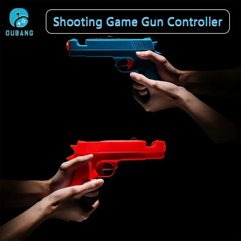 OUBANG Shooting Game Gun Controller Compatible With Switch/Switch OLED Joy-Con, Hand Grip Motion Controller For N-Switch Shooter Hunting Games.Gives Your Family And Friends A Great Game Experience (Blue   Red)