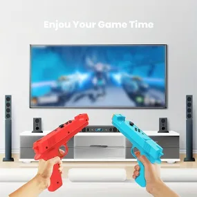 OUBANG Shooting Game Gun Controller Compatible With Switch/Switch OLED Joy-Con, Hand Grip Motion Controller For N-Switch Shooter Hunting Games.Gives Your Family And Friends A Great Game Experience (Blue   Red)