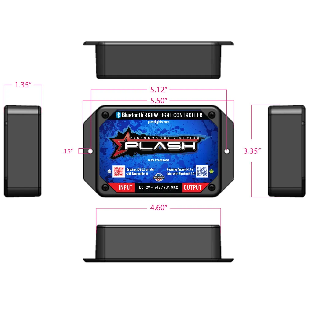 PLASH | RGBW Bluetooth™ LED Light Controller - Waterproof