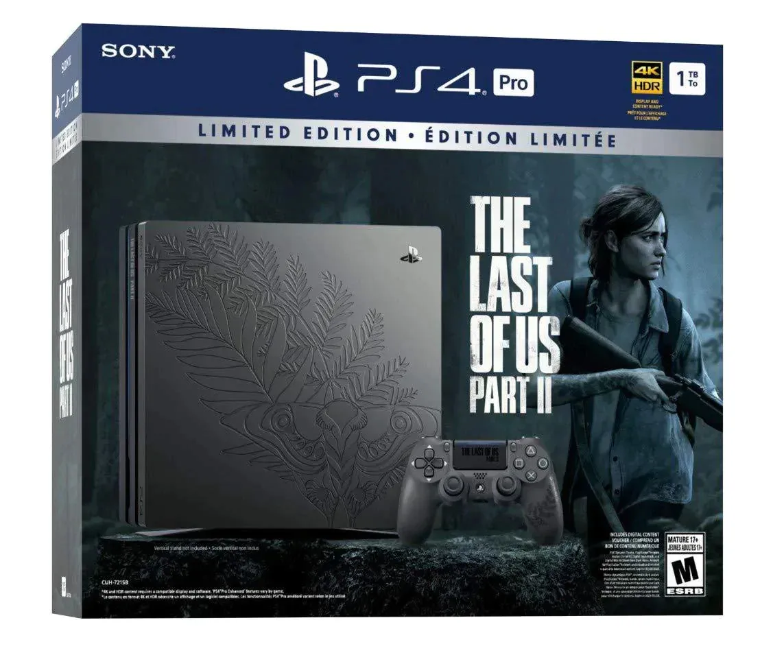 Play Station 4 Pro PS4 The Last of Us Part 2 Bundle 1TB Digital Console, Controller