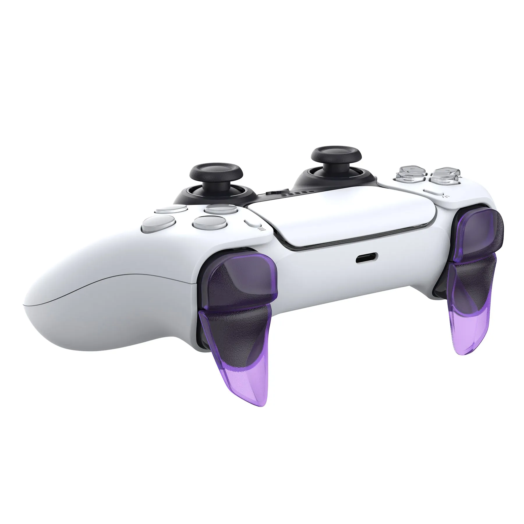 PlayVital BLADE 2 Pairs Shoulder Buttons Extension Triggers for ps5 Controller, Game Improvement Adjusters for PS Portal Remote Player, Bumper Trigger Extenders for ps5 Edge Controller - Clear Atomic Purple - PFPJ087