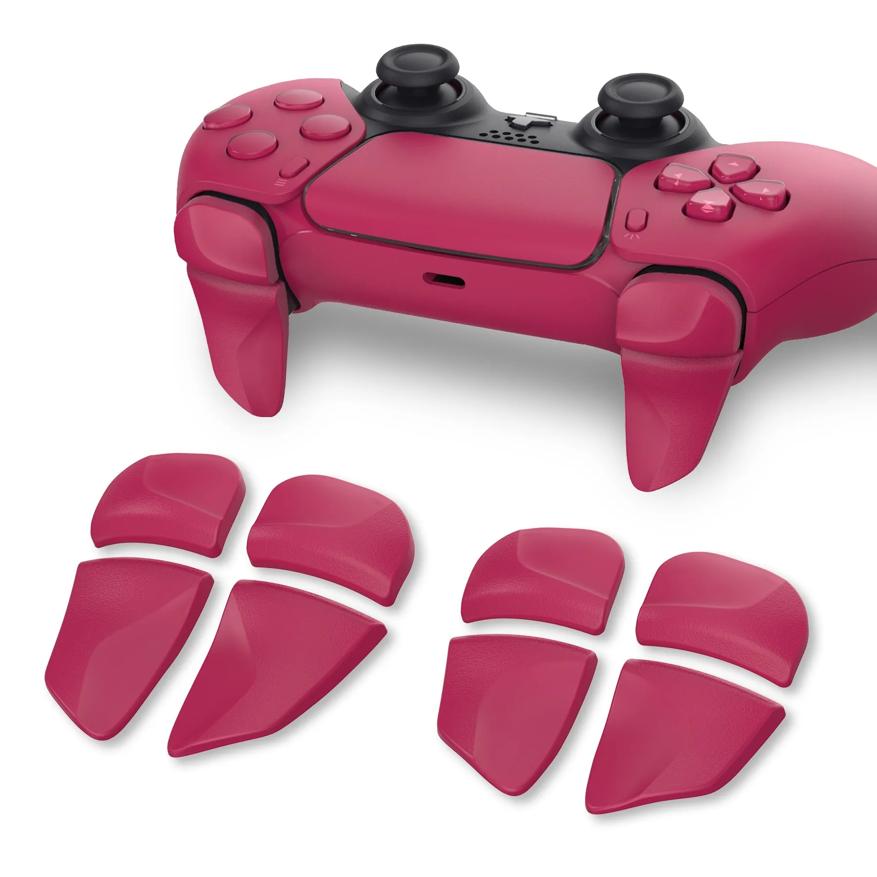 PlayVital BLADE 2 Pairs Shoulder Buttons Extension Triggers for ps5 Controller, Game Improvement Adjusters for PS Portal Remote Player, Bumper Trigger Extenders for ps5 Edge Controller - Cosmic Red - PFPJ048