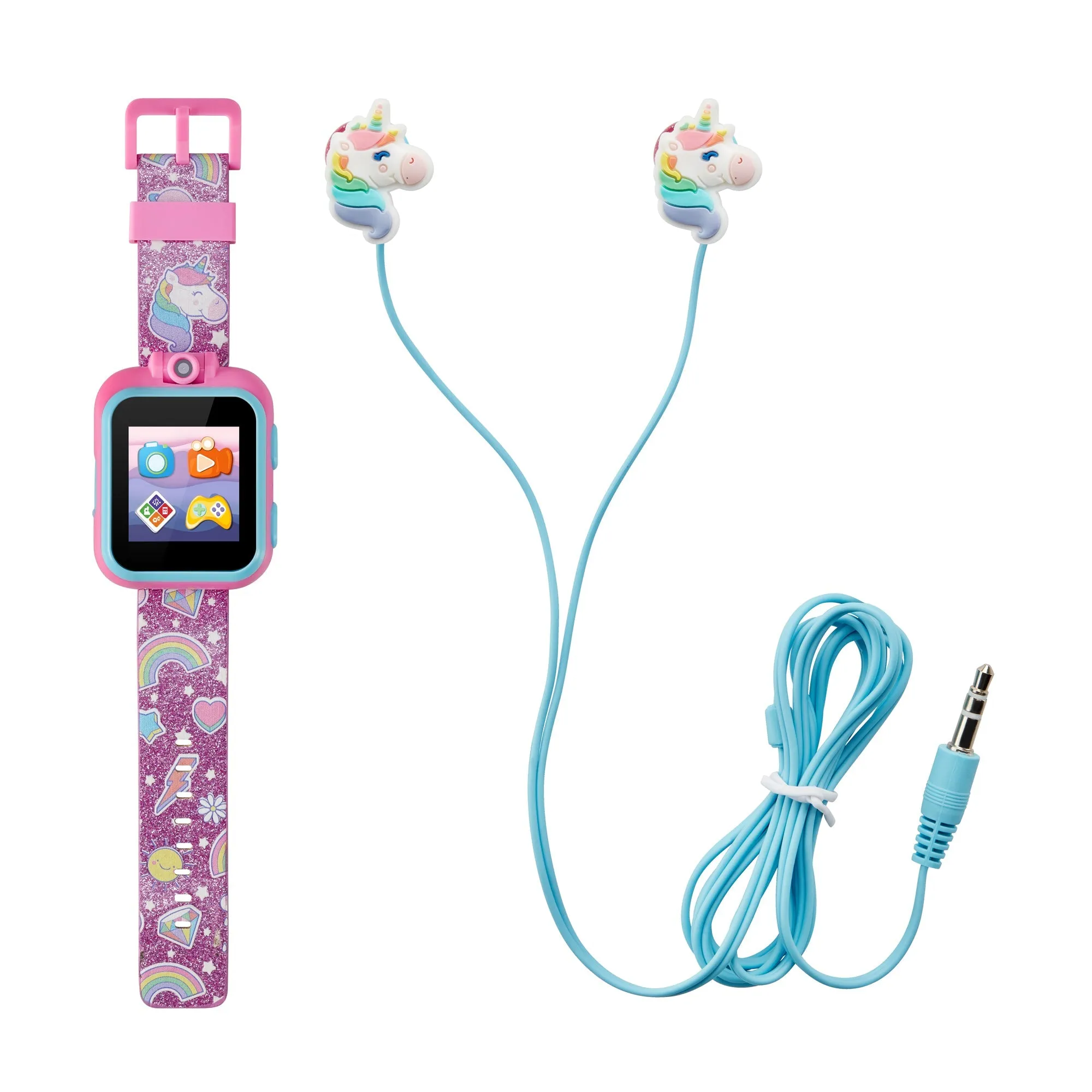 Playzoom Kids Smartwatch & Earbuds Set: Purple Glitter Unicorn