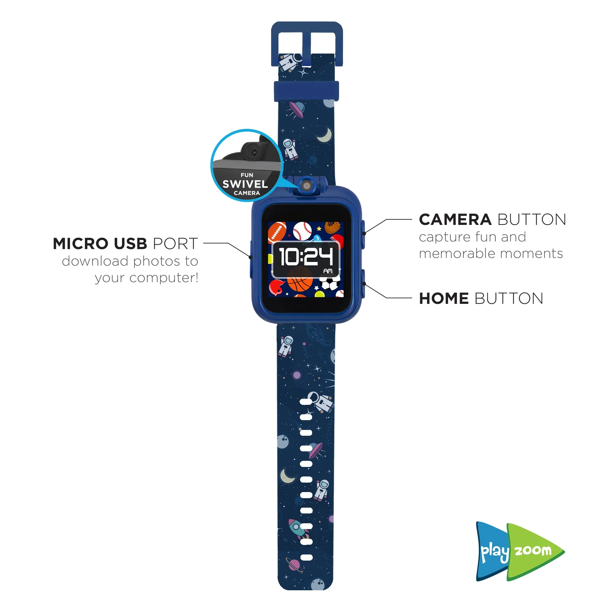 PlayZoom Smartwatch for Kids: Space Print