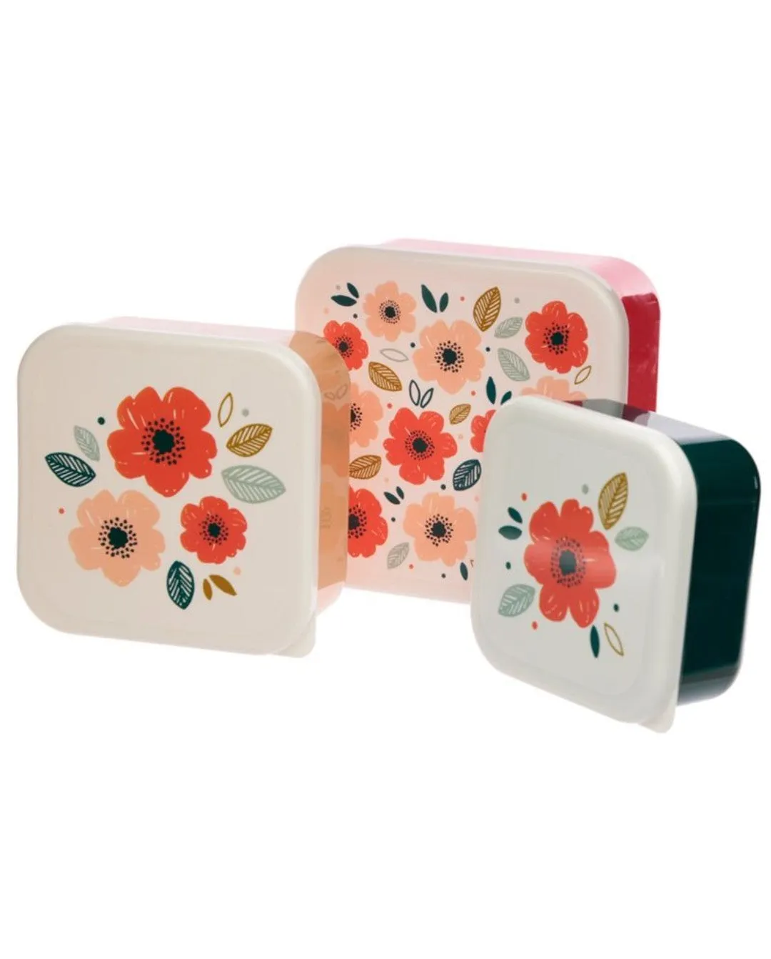 Poppy Fields Set of 3 Lunch Box Snack Pots