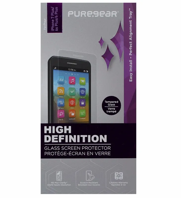 PureGear HD Tempered Glass Screen Protector for iPhone 7 Plus/6s Plus - Clear