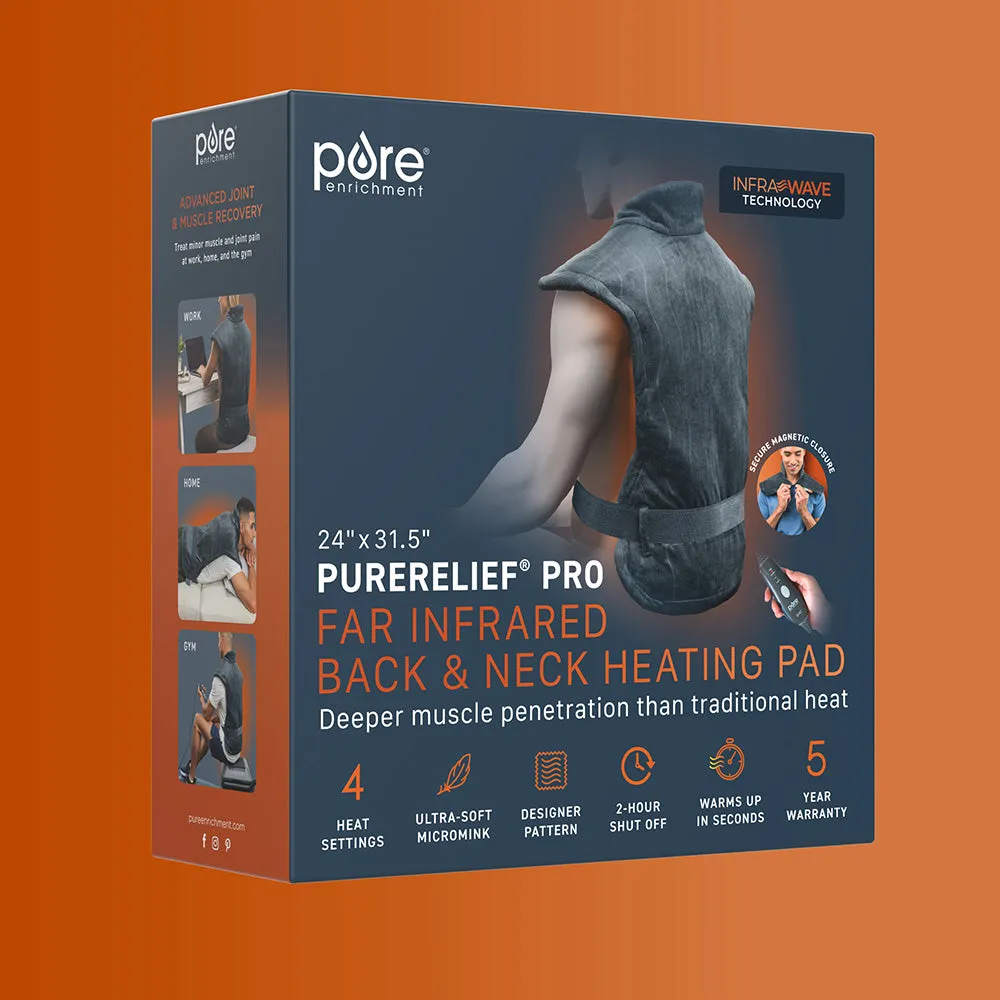 PureRelief Pro Far Infrared Back & Neck Heating Pad