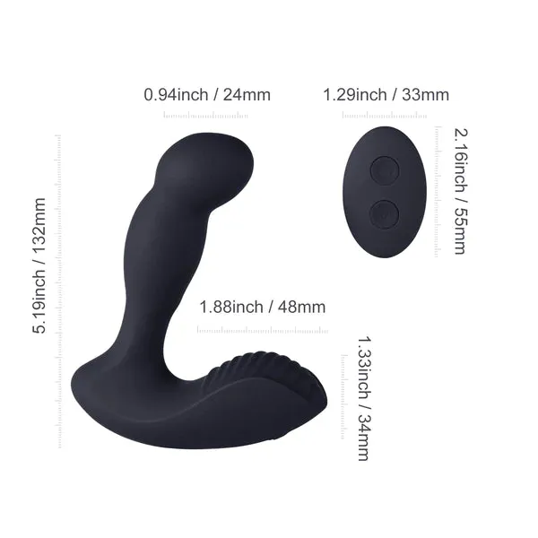 Quinn Anal Vibrator Wiggle Mode Prostate Massager With Remote Controller Black