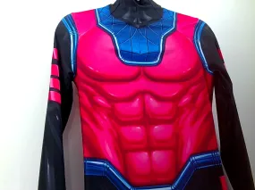 Red Superhero Costume Long Sleeve Top