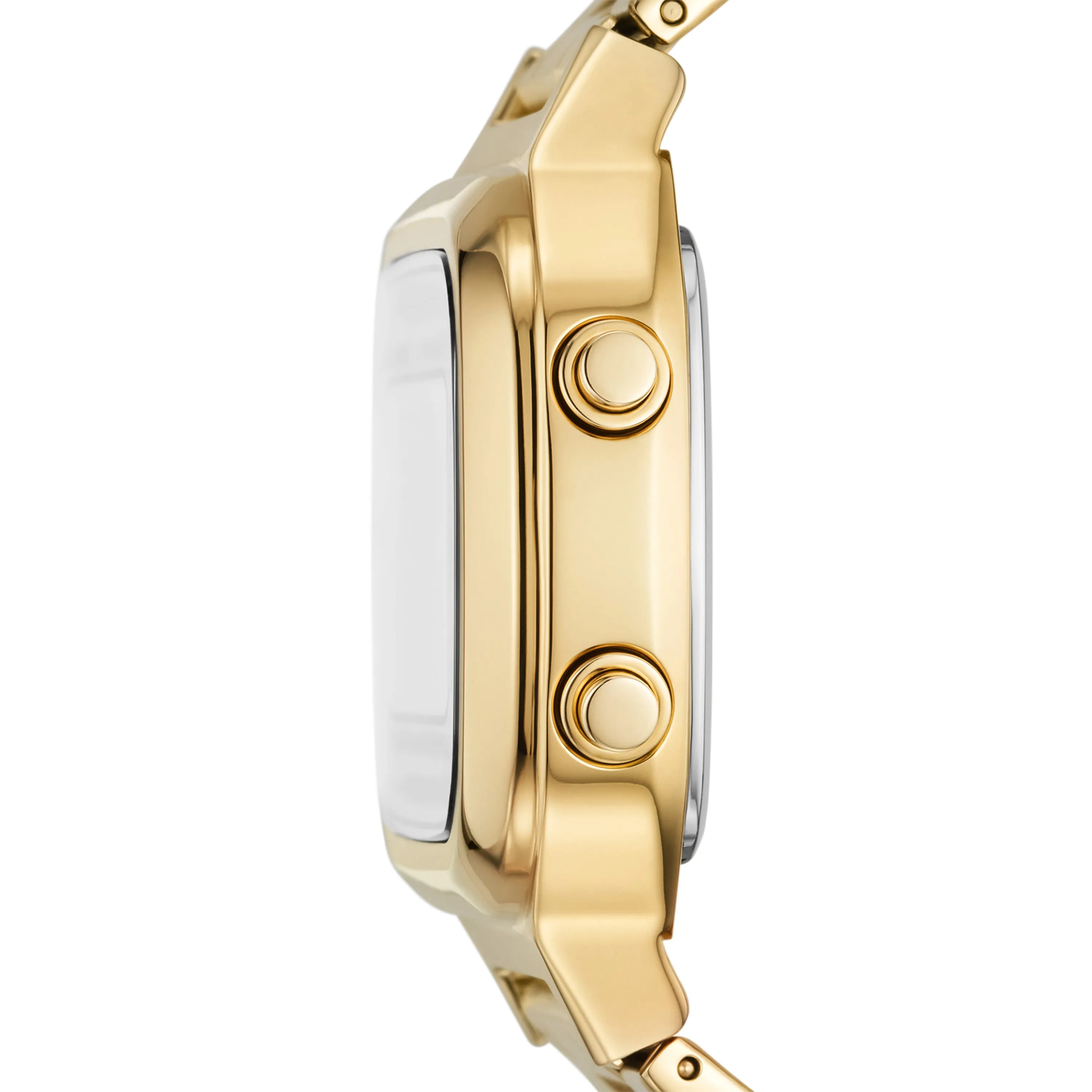 Retro Digital Gold-Tone Stainless Steel Watch