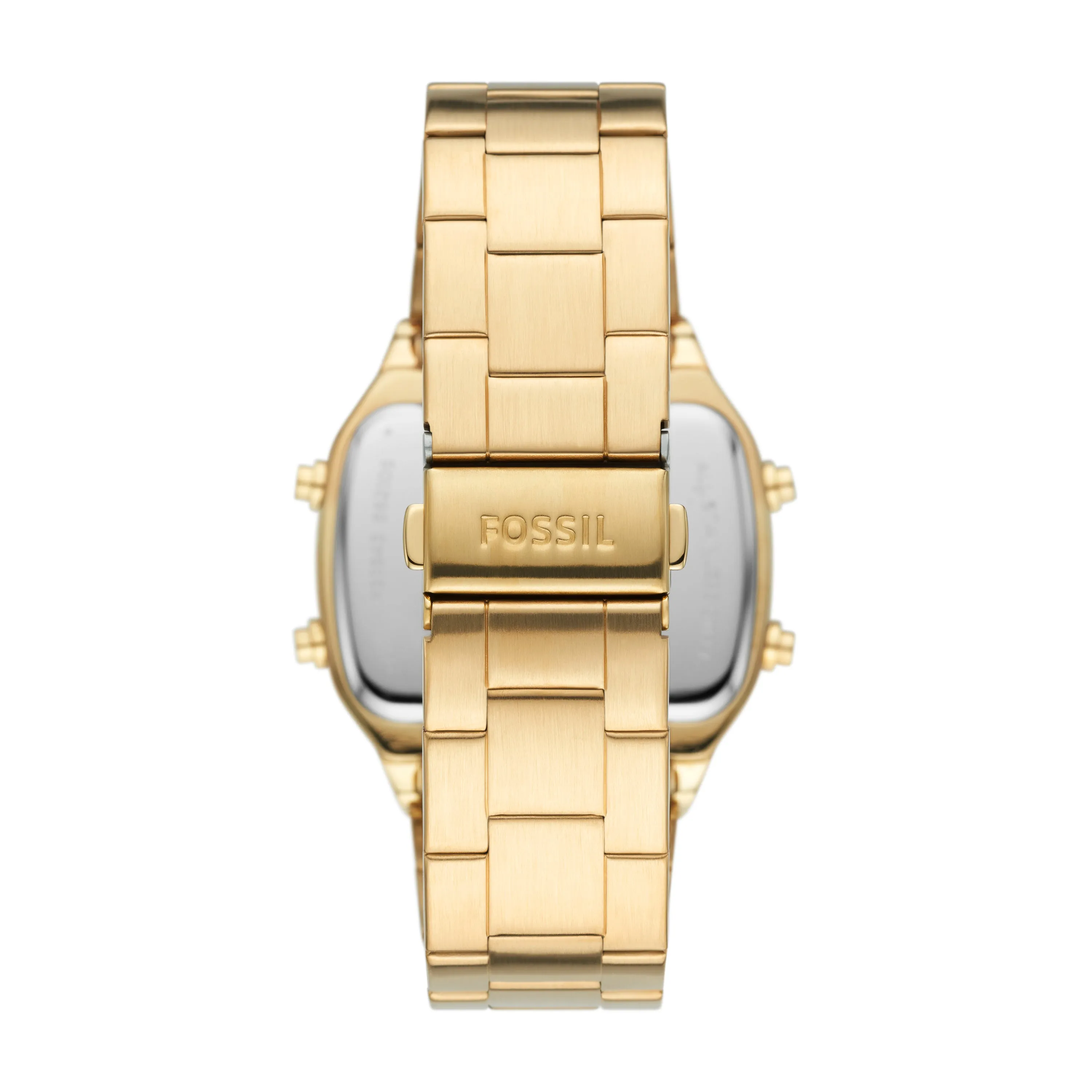 Retro Digital Gold-Tone Stainless Steel Watch