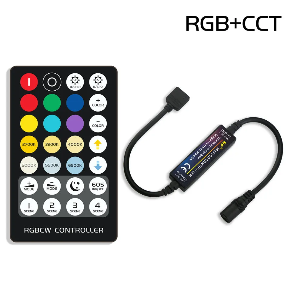 RF14 17 21 28 Keys LED Light Strip Controller for 5050 DIM RGB RGBW RGBCCT 4pin 5pin 6pin LED Lights Tape Controller DC5-24V