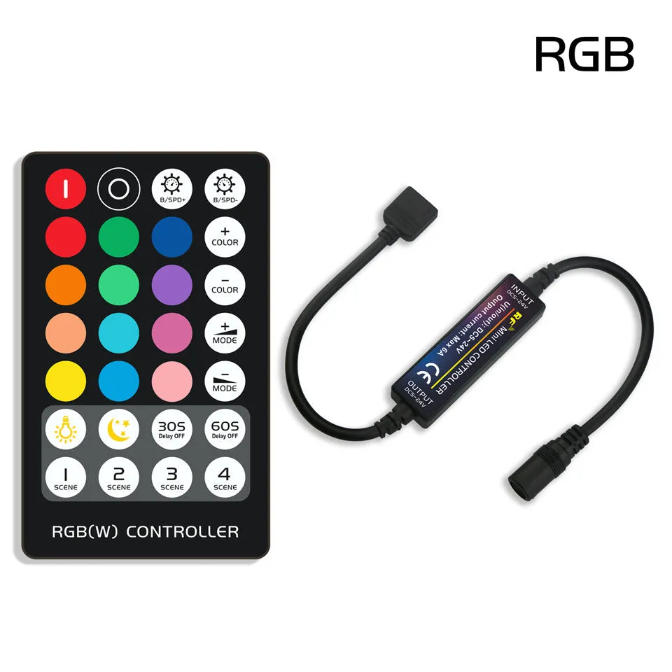 RF14 17 21 28 Keys LED Light Strip Controller for 5050 DIM RGB RGBW RGBCCT 4pin 5pin 6pin LED Lights Tape Controller DC5-24V