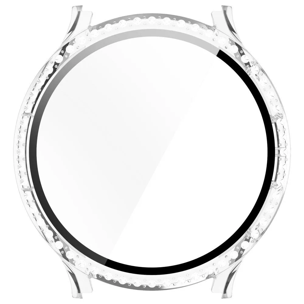 Samsung Galaxy Watch 7 (40mm) Hårdt Plast Cover m. Indbygget Skærmbeskyttelse - Gennemsigtig & Rhinsten