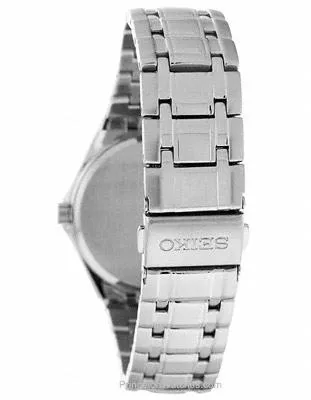 Seiko Mens Solar Stainless Steel Sport Watch - Black Dial - Date - 100 Meters