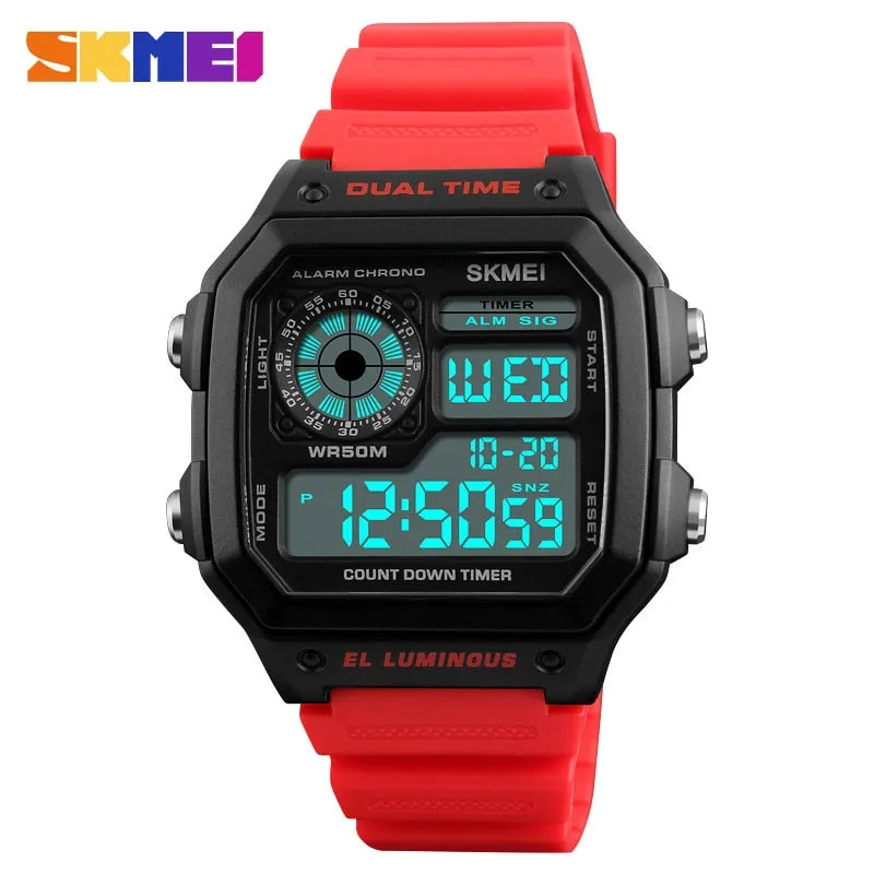 Skmei Famous Outdoor Sports Watches Men Waterproof Countdown Digital Watches Military Wristwatches For Women Man Clock Relogio