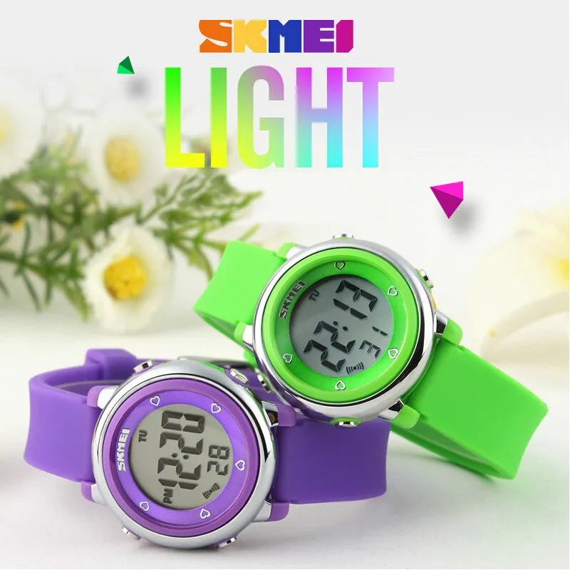 SKMEI Girl Watch Kids Boy children Watch LED Digital Wrist Sports Watch LED Waterproof Watch Fashion Colorful Jelly Rubber