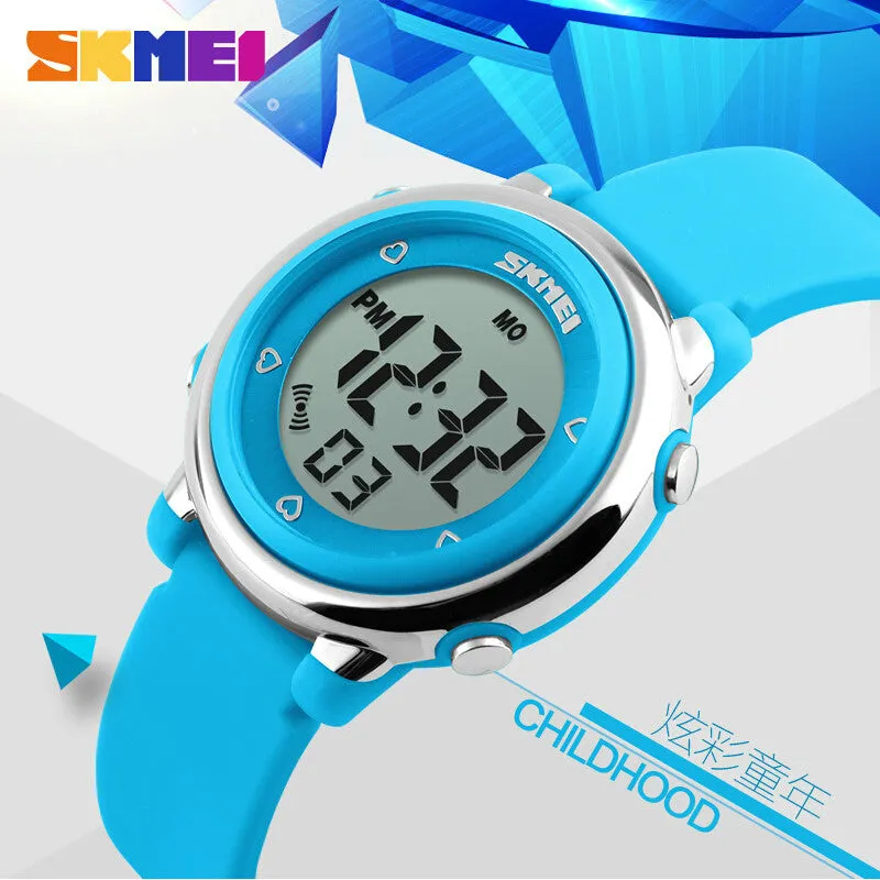 SKMEI Girl Watch Kids Boy children Watch LED Digital Wrist Sports Watch LED Waterproof Watch Fashion Colorful Jelly Rubber