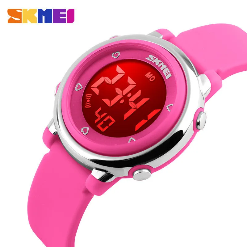 SKMEI Girl Watch Kids Boy children Watch LED Digital Wrist Sports Watch LED Waterproof Watch Fashion Colorful Jelly Rubber