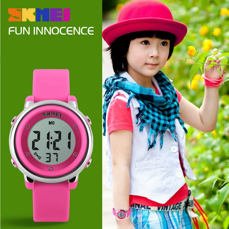 SKMEI Girl Watch Kids Boy children Watch LED Digital Wrist Sports Watch LED Waterproof Watch Fashion Colorful Jelly Rubber