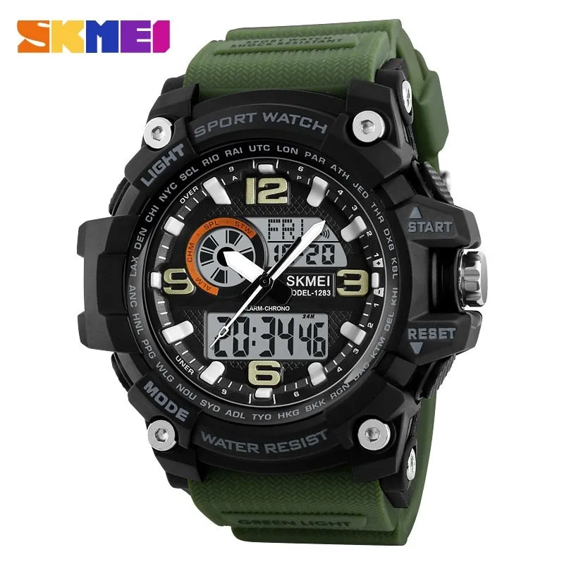 SKMEI New S Shock Men Sports Watches Big Dial Quartz Digital Watch For Men Luxury Brand LED Military Waterproof Men Wristwatches