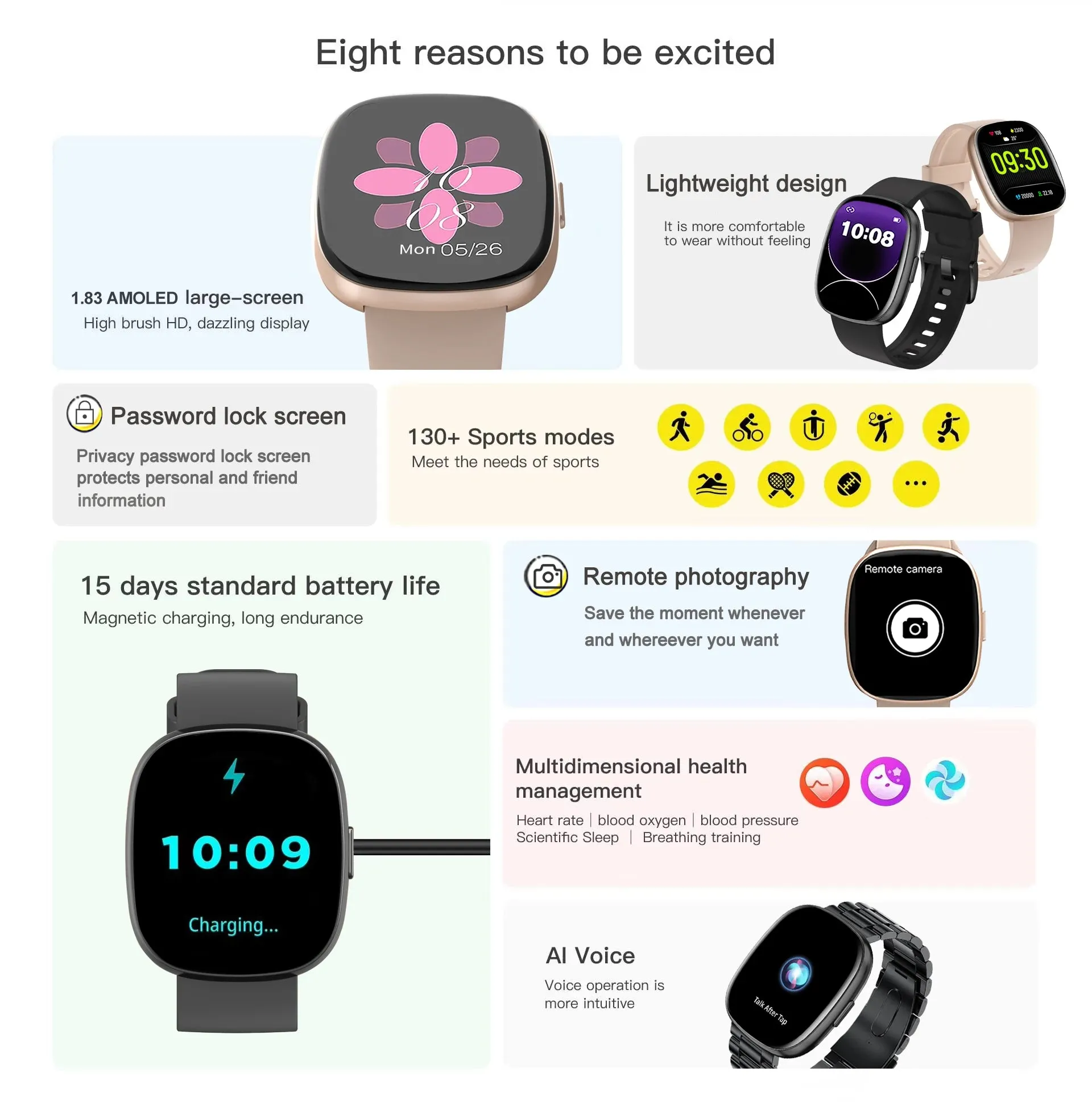 Smartwatch for Women Bluetooth Fitness Track 5ATM Waterproof 120  Sport Mode for IOS