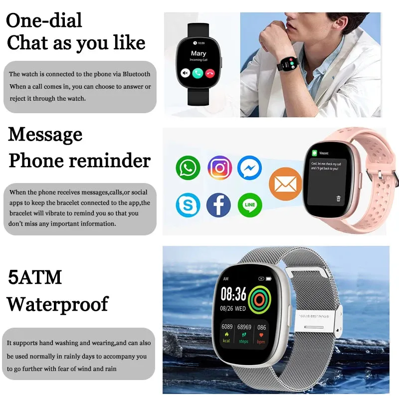 Smartwatch for Women Bluetooth Fitness Track 5ATM Waterproof 120  Sport Mode for IOS