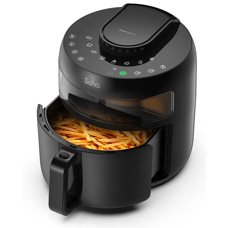 Soho 5L Air Fryer with Cooking Window & Digital Touch Control