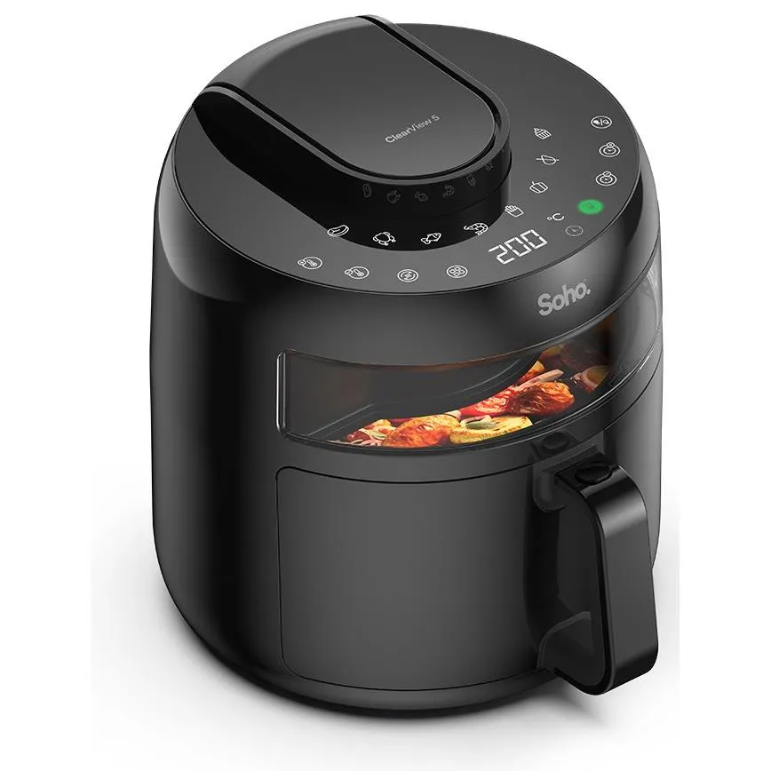 Soho 5L Air Fryer with Cooking Window & Digital Touch Control