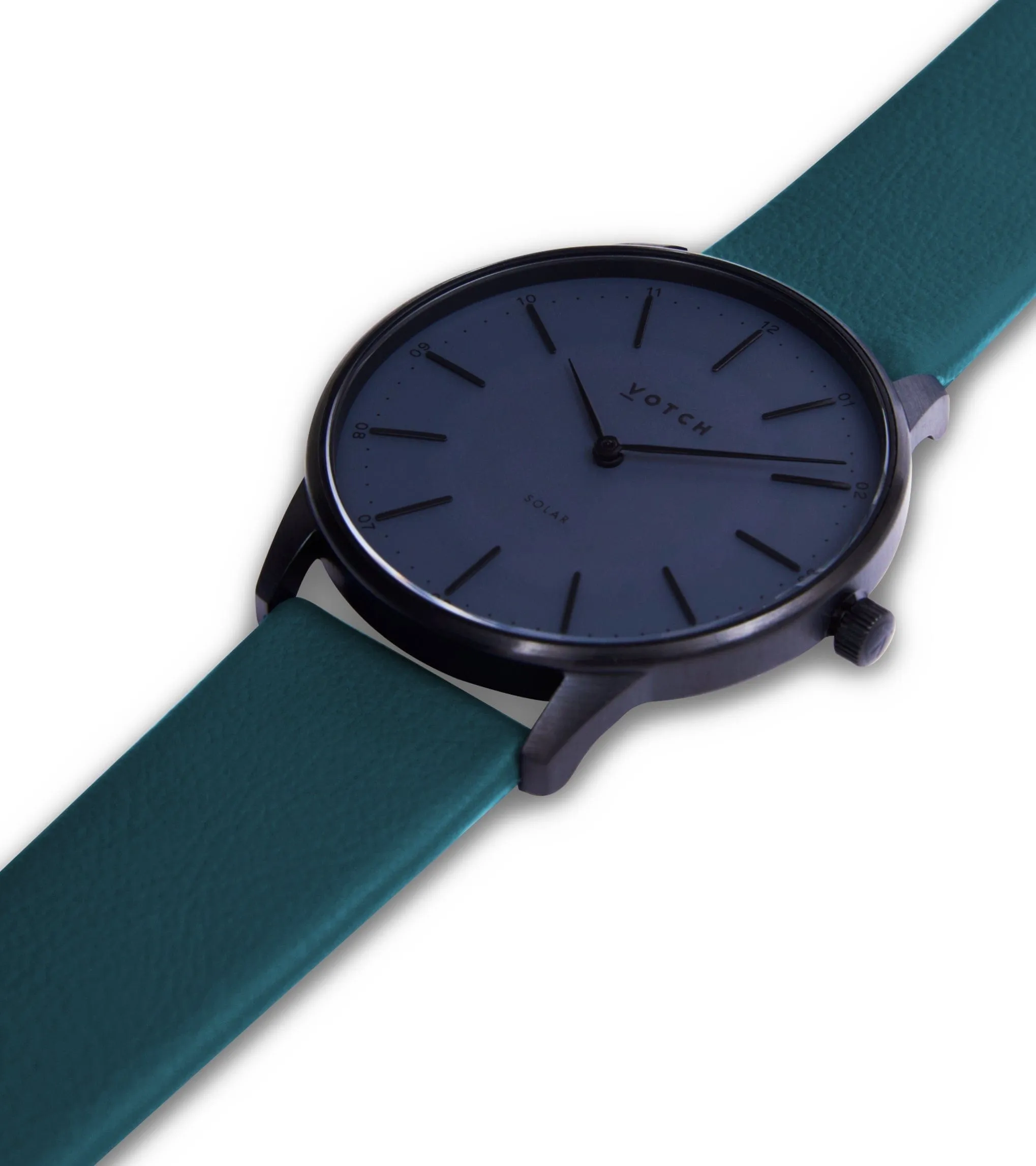 Solar Classic Appleskin Vegan Leather Watch | Black & Gun Metal with Forest Green