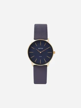 Solar Classic Appleskin Vegan Leather Watch | Gold & Black with Steel Grey