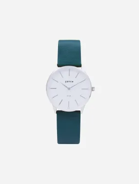 Solar Classic Appleskin Vegan Leather Watch | Silver & Forest Green