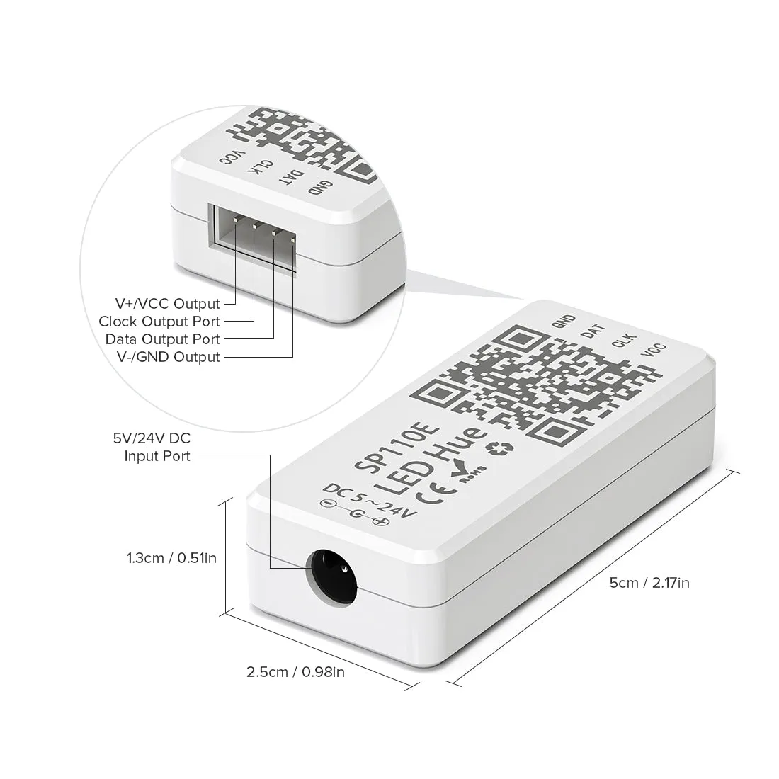 SP110E Mini Bluetooth LED Pixels Controller App for WS2812B/WS2811/WS2813/WS2815/SK6812