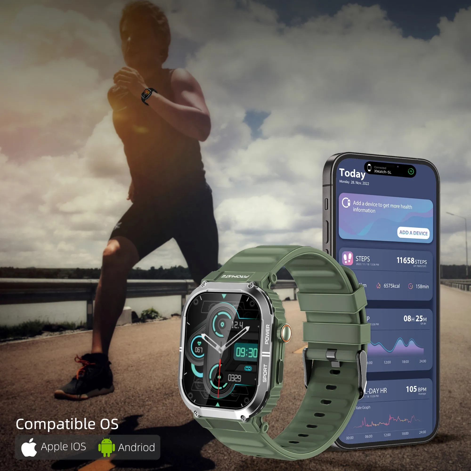 SportFit™ Tough-Built Smartwatch with BT Calling