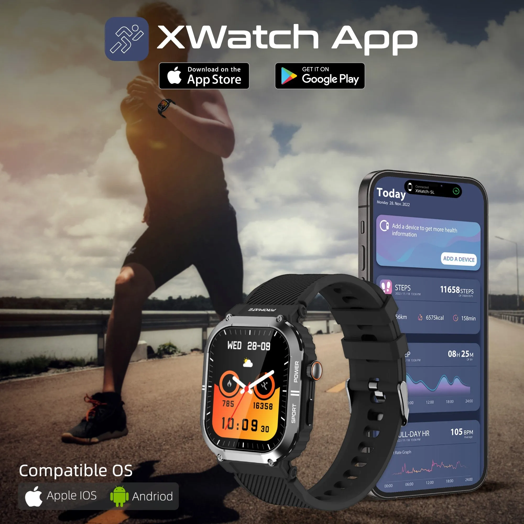 SportFit™ Tough-Built Smartwatch with BT Calling