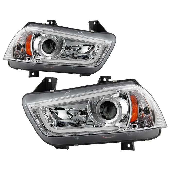 Spyder Dodge Charger 11-14 LED Bar Headlights Chrome OEM Xenon