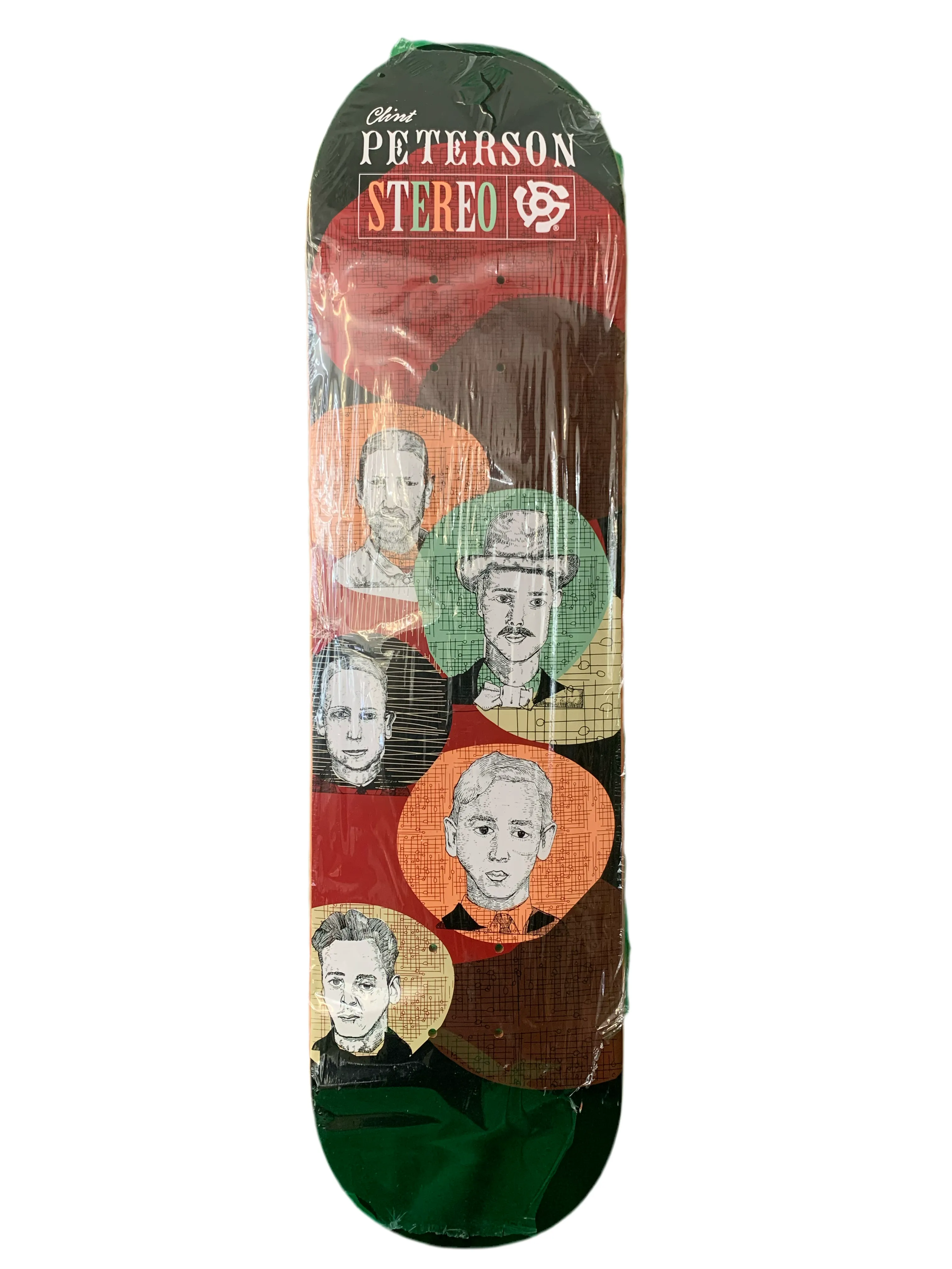 Stereo Clint Peterson Sketching Faces Limited Edition 7.5" Classic Skateboard Deck