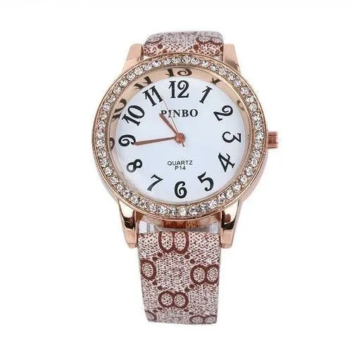 Street Fashion Leather Band Quartz Watch For Women