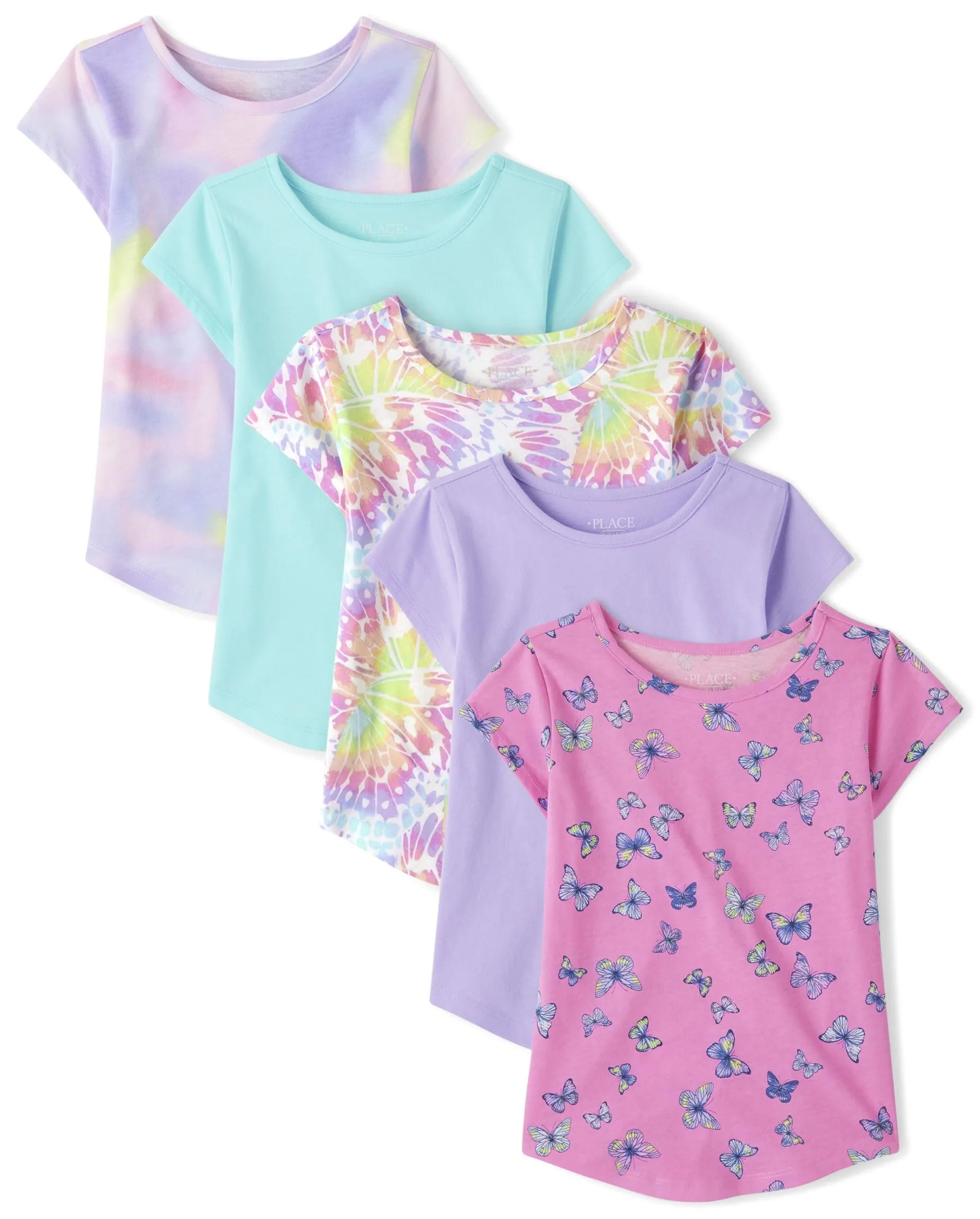 The Children's Place Girls' Shirttail Tee 5-Pack XX-Large