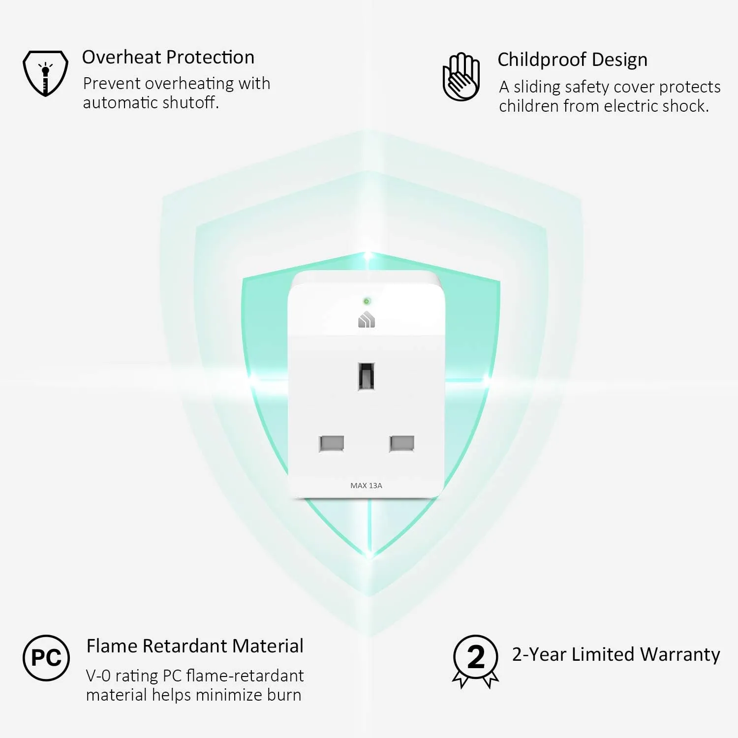 TP-Link KP105 Kasa Smart Wi-Fi Plug Slim 2.4 GHz Wi-Fi