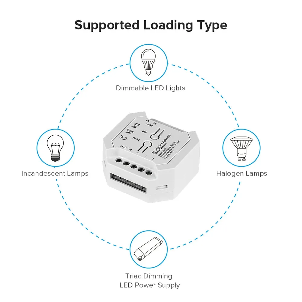 Triac Dimmer LED Controller AC110V 240V Tuya Smart Life WiFi Zigbee3.0 RF Push Switch Control 2.4G Remote Alexa Google 154-308W