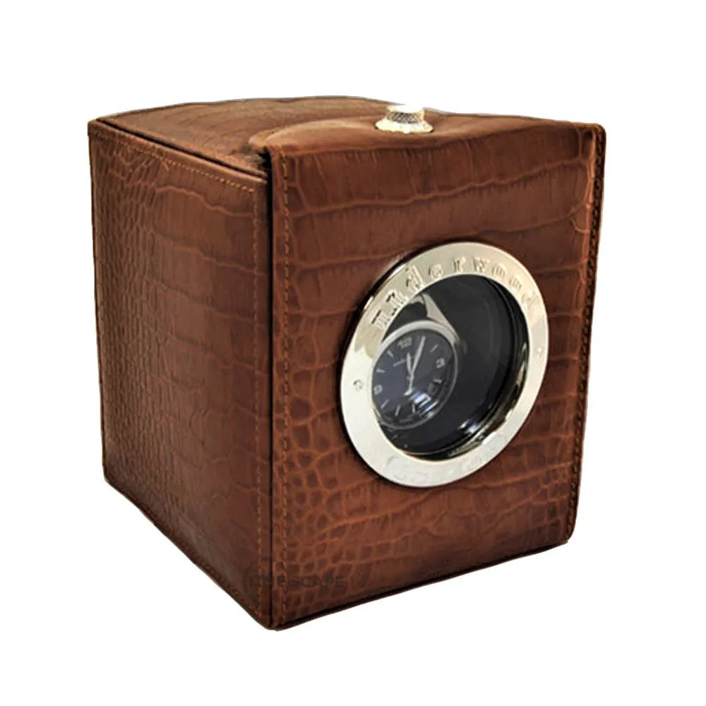 UNDERWOOD (LONDON) - Classic Porthole Croco Single Watch Winder| UN809/CBRW