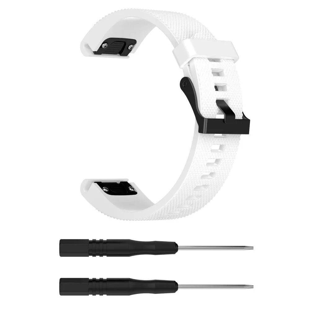 Universal Garmin 20mm QuickFit Neutral Silikone Rem inkl. Skruetrækkere - Hvid