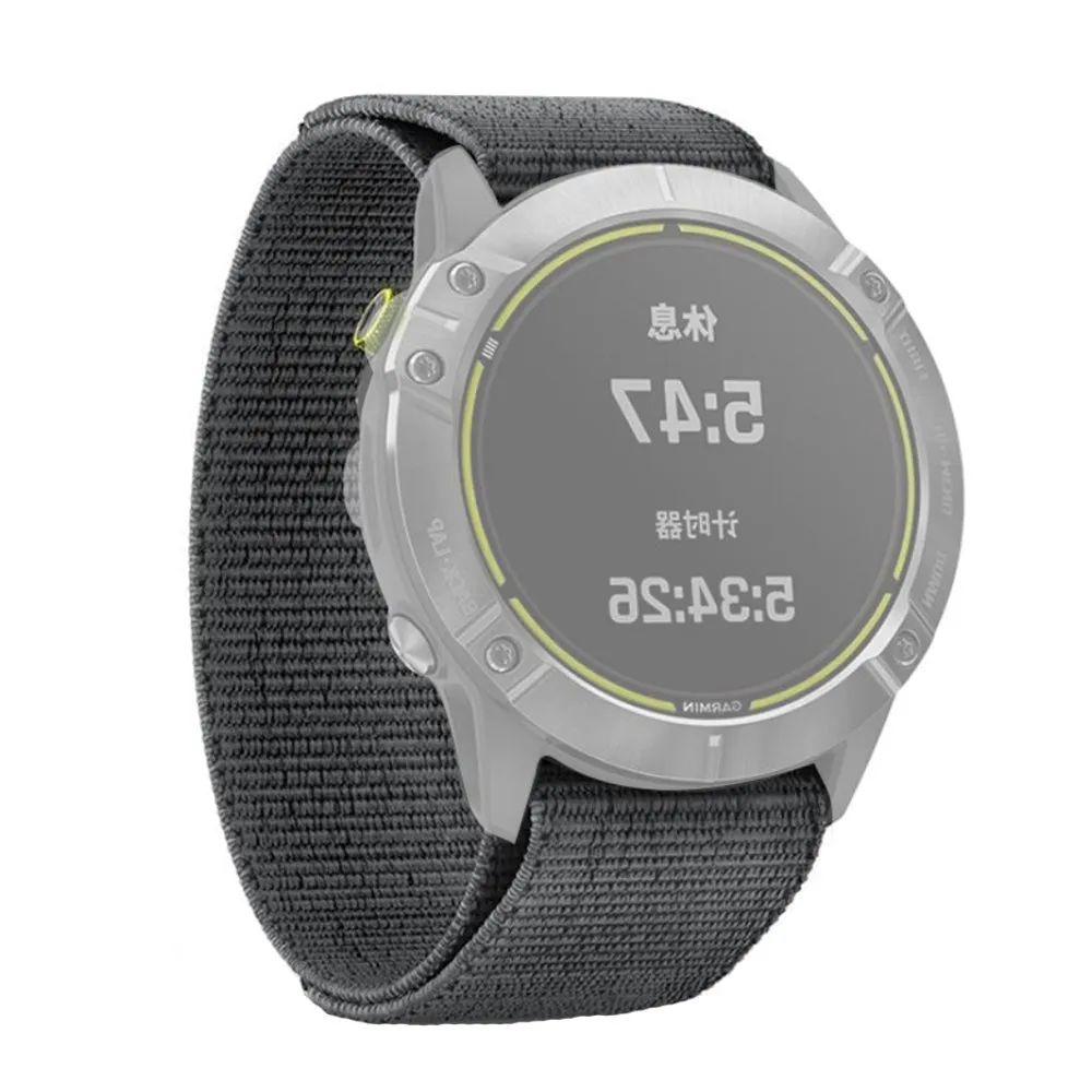 Universal Garmin 26mm Nylon Rem m. Stifter - Grå