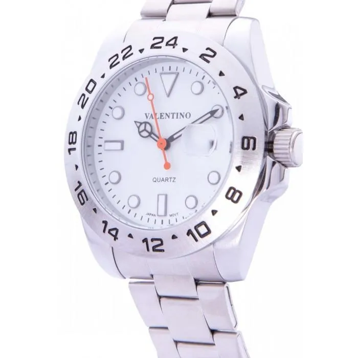 Valentino 20122020-WHITE DIAL SILVER STAINLESS STEEL STRAP Watch for Men